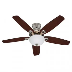 Hunter Builder Deluxe Brushed Nickel Ceiling Fan with Brazilian Cherry / Burnt Walnut Switch Blades & Light by Hunter, a Ceiling Fans for sale on Style Sourcebook