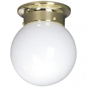 Opal DIY Ball Shade Batten Fix Ceiling Light, 15cm, Brass by Mercator, a Fixed Lights for sale on Style Sourcebook