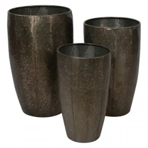 Calbina 3 Piece Metal Planter Pot Set, Bronze by Casa Uno, a Plant Holders for sale on Style Sourcebook