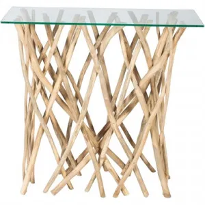 Semarang Glass & Teak Branch Console Table, 100cm by Casa Uno, a Console Table for sale on Style Sourcebook