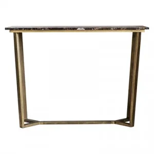 Chan Marble Top Console Table, 110cm, Brown / Brass by Franklin Higgins, a Console Table for sale on Style Sourcebook