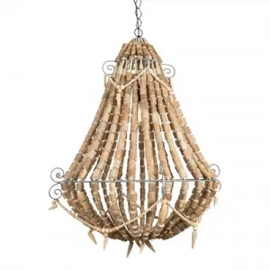 Louisa Wooden Beaded Pendant Light, Large, Natural by Casa Sano, a Pendant Lighting for sale on Style Sourcebook