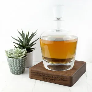 Personalised LSA Whisky Decanter & Walnut Base by Treat Republic, a Decanters & Carafs for sale on Style Sourcebook