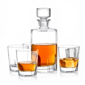 Carina Non-Leaded Crystal 5-Piece Whiskey Decanter Set by JoyJolt, a Decanters & Carafs for sale on Style Sourcebook