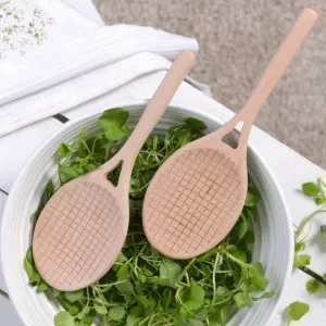 Wooden Tennis Racket Style Salad Servers by The Letteroom, a Salad Bowls & Servers for sale on Style Sourcebook