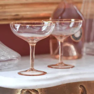 Set of two Blush Pink Champagne Glasses by The Letteroom, a Champagne Glasses for sale on Style Sourcebook