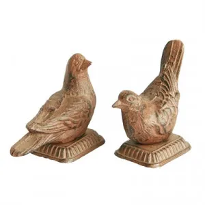 Set of 2 Cast Iron Dove Figurine Decor / Paper Weight, Antique Rust by Mr Gecko, a Statues & Ornaments for sale on Style Sourcebook