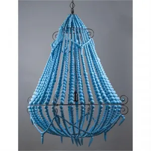 Palmira Wooden Beaded Pendant Light, Large, Turquoise by Emac & Lawton, a Pendant Lighting for sale on Style Sourcebook