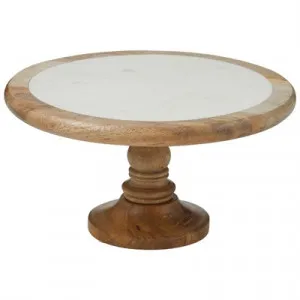 Academy Eliot Marble & Mango Wood Footed Serving Board / Cake Stand by Academy Home Goods, a Platters & Serving Boards for sale on Style Sourcebook