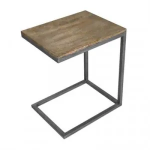 Byrne Mango Wood & Metal C Shape Side Table by Dodicci, a Side Table for sale on Style Sourcebook