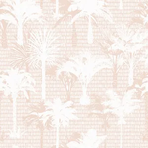 Peachy Palms Removable Wallpaper by Boho Art & Styling, a Wallpaper for sale on Style Sourcebook