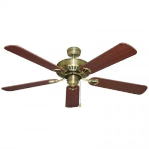 Nayman Timber Ceiling Fan, 130cm/52", Antique Brass by Mercator, a Ceiling Fans for sale on Style Sourcebook