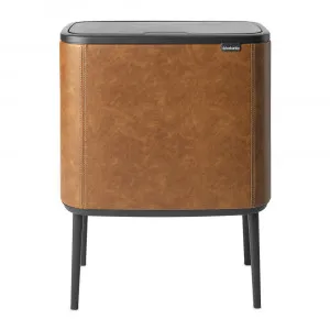 Brabantia - Dutch Deluxe Limited Edition Bo Touch Bin - 34 Litre - Cognac Vegan Leather by null, a null for sale on Style Sourcebook