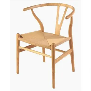 Replica Hans Wegner Wishbone Chair with Cord Seat, Natural by Conception Living, a Dining Chairs for sale on Style Sourcebook