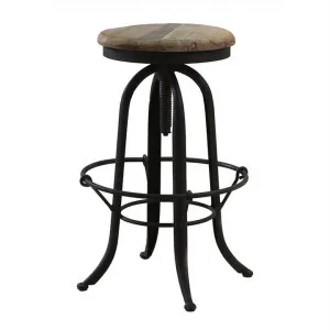 Brick Industrial Metal Bar Stool with Timber Seat by Emporium Oggetti, a Bar Stools for sale on Style Sourcebook
