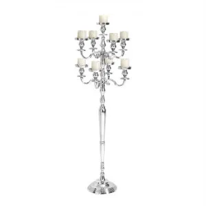 Raffel 140cm Polished Aluminium 9 Candle Candelabra by Casa Uno, a Candle Holders for sale on Style Sourcebook