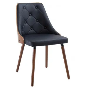 Yvonne PU Leather  & Timber Dining Chair, Walnut / Black by Maison Furniture, a Dining Chairs for sale on Style Sourcebook