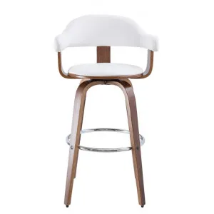 Millan Bentwood Swivel Bar Chair, White / Walnut by Maison Furniture, a Bar Stools for sale on Style Sourcebook