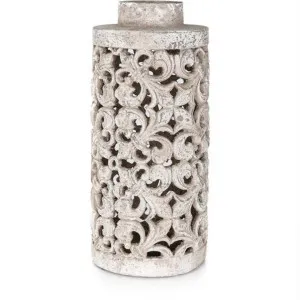 Fleur De Lis Large Ceramic Ornate Candle Pot by Casa Uno, a Lanterns for sale on Style Sourcebook