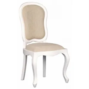 Queen Ann Mahogany Timber Dining Chair, White by Centrum Furniture, a Dining Chairs for sale on Style Sourcebook