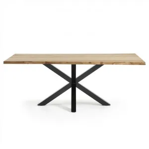 Bromley Oak Veneer & Epoxy Steel Dining Table, 220cm, Natural / Black by El Diseno, a Dining Tables for sale on Style Sourcebook