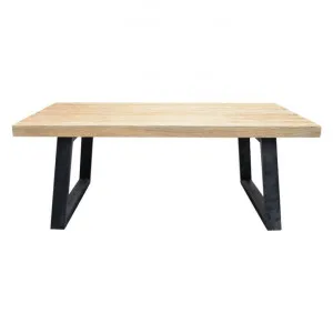 Edric Reclaimed Elm Timber & Steel Dining Table, 200cm, Natural / Black by Conception Living, a Dining Tables for sale on Style Sourcebook
