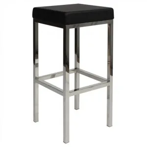 Oslo V2 Commercial Grade Vinyl Upholstered Stainless Steel Bar Stool - Black by Eagle Furn, a Bar Stools for sale on Style Sourcebook