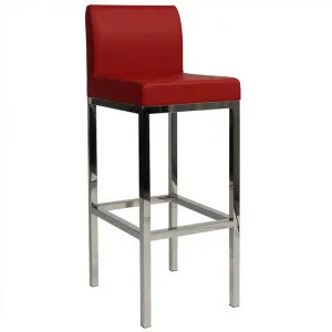 Lima V2 Commercial Grade Vinyl Upholstered Stainless Steel Bar Stool - Red by Eagle Furn, a Bar Stools for sale on Style Sourcebook