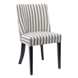 Ophelia Linen Upholstered Solid Timber Dining Chair - Thin Stripe by Diaz Design, a Dining Chairs for sale on Style Sourcebook