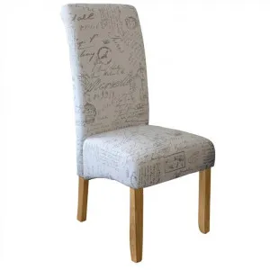 Averil Fabric Upholstered Dining Chair, Paris Script/Blonde by Brighton Home, a Dining Chairs for sale on Style Sourcebook