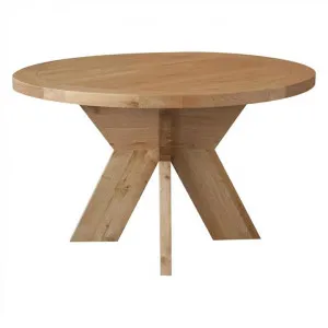 Alvilda Solid Oak Timber Round Dining Table, 130cm, Natural Oak by Manoir Chene, a Dining Tables for sale on Style Sourcebook