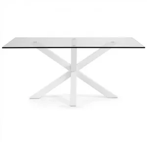 Bromley Tempered Glass & Steel Dining Table, 150cm, Clear / White by El Diseno, a Dining Tables for sale on Style Sourcebook
