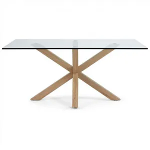 Bromley Tempered Glass & Steel Dining Table, 150cm, Clear / Natural by El Diseno, a Dining Tables for sale on Style Sourcebook