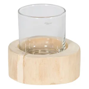 Arthur Teak Timber Base Round Candle Holder by Casa Uno, a Candle Holders for sale on Style Sourcebook
