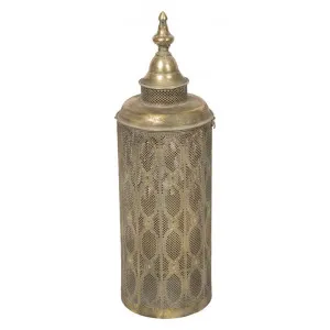 Aladdin Metal Filigree Floor Lantern, Small, Antique Brass by Casa Uno, a Lanterns for sale on Style Sourcebook