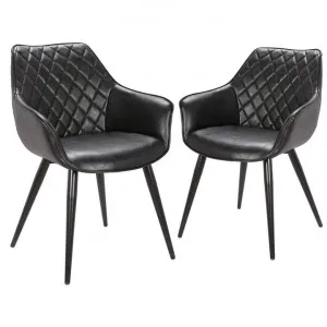Toulouse Faux Leather Dining Armchair, Black by Maison Furniture, a Dining Chairs for sale on Style Sourcebook