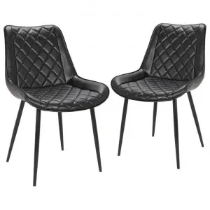 Lyon Faux Leather Dining Chair, Black by Maison Furniture, a Dining Chairs for sale on Style Sourcebook