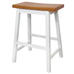 Sander Timber Bar Stool, White / Teak by Brighton Home, a Bar Stools for sale on Style Sourcebook
