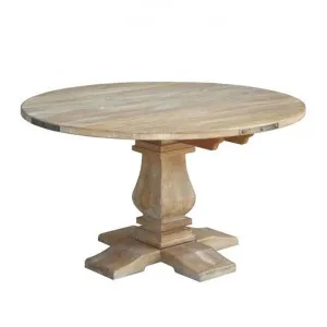 Oatley Mango Wood Pedestal Round Dining Table,135cm, Honey Wash by Dodicci, a Dining Tables for sale on Style Sourcebook