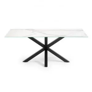 Bromley Ceramic Glass & Epoxy Steel Dining Table, 200cm, Kalos Blanco / Black by El Diseno, a Dining Tables for sale on Style Sourcebook