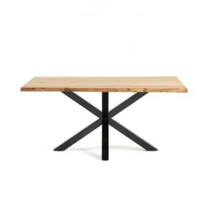 Bromley Oak Veneer & Epoxy Steel Dining Table, 180cm, Natural / Black by El Diseno, a Dining Tables for sale on Style Sourcebook