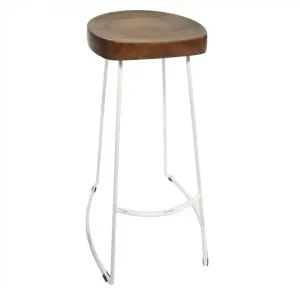 Greendale Metal Frame 65cm Bar Stool with Timber Seat - White by Chateau Legende, a Bar Stools for sale on Style Sourcebook