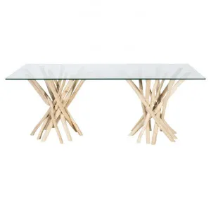 Semarang Glass & Teak Timber Dining Table, 200cm by Casa Sano, a Dining Tables for sale on Style Sourcebook
