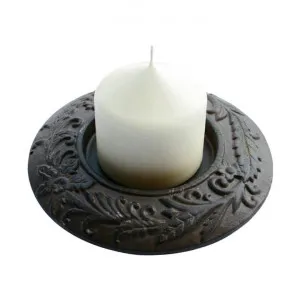 Cast Iron Fern Pattern Candle Plate, Antique Rust by Mr Gecko, a Candle Holders for sale on Style Sourcebook