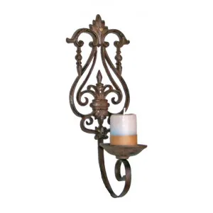 Fleur De Lis Cast Iron Wall Mount Candle Holder, Antique Rust by Mr Gecko, a Candle Holders for sale on Style Sourcebook