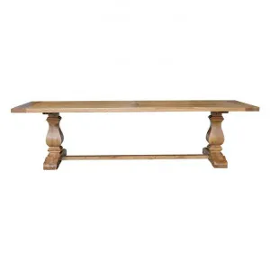 Rimini Oak Timber Trestle Dining Table, 300cm, Natural by Manoir Chene, a Dining Tables for sale on Style Sourcebook