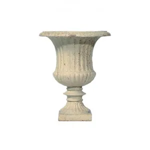 Alecta Cast Iron Garden Urn, Small, Antique White by Mr Gecko, a Plant Holders for sale on Style Sourcebook