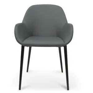 Cascina PU Leather Dining Armchair, Dark Grey by Conception Living, a Dining Chairs for sale on Style Sourcebook