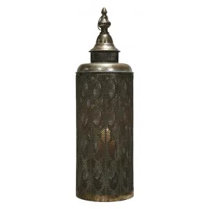Aladdin Metal Filigree Floor Lantern, Medium, Antique Silver by Casa Uno, a Lanterns for sale on Style Sourcebook