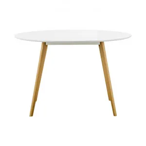 Floasen Scandi Wooden Round Dining Table, 120cm, White / Natural by FLH, a Dining Tables for sale on Style Sourcebook